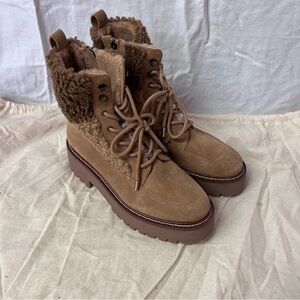 Sam Edelman Women's Tan Lace-Up winter Boots 9.5 NWOT